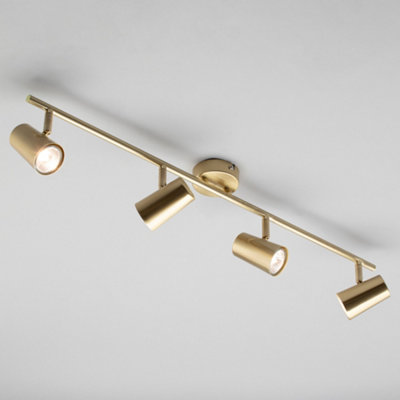 Litecraft Chobham Satin Brass Adjustable Ceiling Spotlight Bar