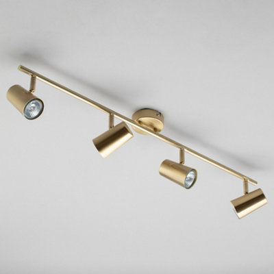 Litecraft Chobham Satin Brass Adjustable Ceiling Spotlight Bar