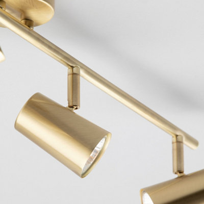 Litecraft Chobham Satin Brass Adjustable Ceiling Spotlight Bar