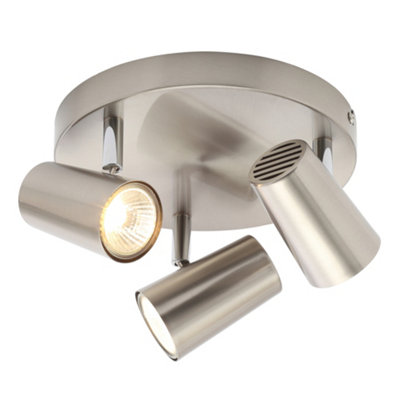 Litecraft Chobham Satin Nickel Adjustable Ceiling Spotlight Plate