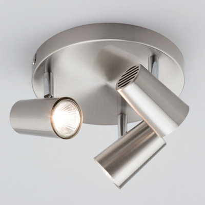 Litecraft Chobham Satin Nickel Adjustable Ceiling Spotlight Plate