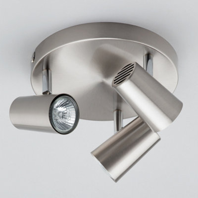 Litecraft Chobham Satin Nickel Adjustable Ceiling Spotlight Plate