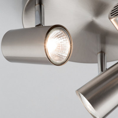 Litecraft Chobham Satin Nickel Adjustable Ceiling Spotlight Plate