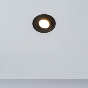 Litecraft COB LED Black Adjustable Colour Changing Bathroom Downlight