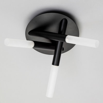 Litecraft Cross Black 3 Lamp Bathroom Ceiling Light