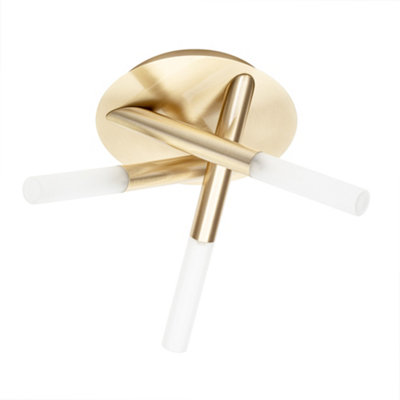 Litecraft Cross Brass 3 Lamp Bathroom Ceiling Light
