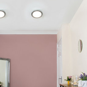 Litecraft Darly Chrome 1 Lamp Modern Bathroom 12W LED Flush Ceiling Light