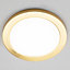 Litecraft Darly Satin Brass 1 Lamp Modern Bathroom 18W LED Flush Ceiling Light