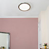 Litecraft Darly Satin Nickel 1 Lamp Modern Bathroom 24W LED Flush Ceiling Light