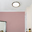 Litecraft Darly Satin Nickel 1 Lamp Modern Bathroom 24W LED Flush Ceiling Light