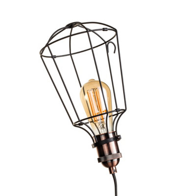Litecraft Drax Bronze 1 Light Caged Table Lamp