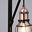 Litecraft Drax Bronze 3 Light Caged Floor Lamp