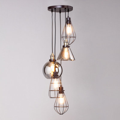 Bronze cluster outlet pendant light