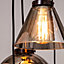 Litecraft Drax Bronze  5 Lamp Caged Cluster Ceiling Pendant Light