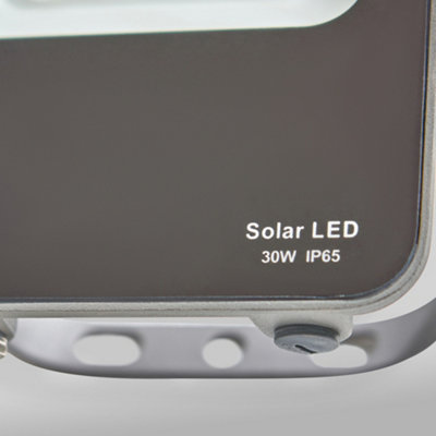 Litecraft Dwight Grey 30W LED Solar Outdoor Flood Light