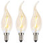 Litecraft E14 2W Pack of 3 Gold Tint Warm White Vintage Filament Candle LED Light Bulbs