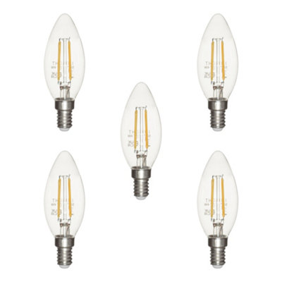 Litecraft E14 4W Pack of 5 Warm White Vintage Filament LED Light Bulb