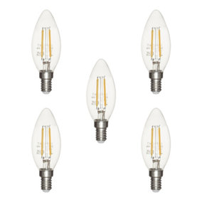 Litecraft E14 4W Pack of 5 Warm White Vintage Filament LED Light Bulb