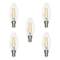 Litecraft E14 6W Pack of 5 Cool White Vintage Filament LED Light Bulb