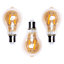 Litecraft E27 4W Pack of 3 Warm White Vintage Filament GLS LED Light Bulbs