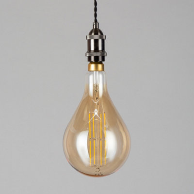 Litecraft E27 6W Amber Warm White Vintage Filament Pear Oversized LED Light Bulb