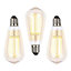 Litecraft E27 6W Pack of 3 Gold Tint Warm White Vintage Filament Tear Drop LED Light Bulbs