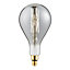Litecraft E27 6W Smoke Cool White Vintage Filament Pear Oversized LED Light Bulb