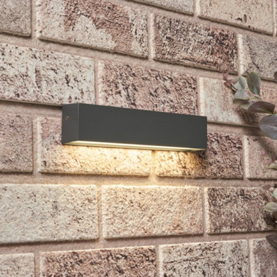 Litecraft Edgar Anthracite Modern Outdoor LED Wall Light DIY at B&Q