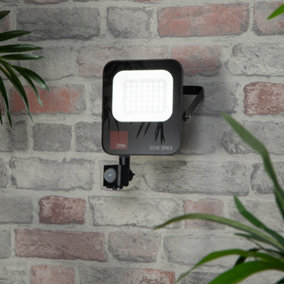 Litecraft Faulkner Black 30 Watt LED IP65 Outdoor Wall Flood Light with PIR Sensor