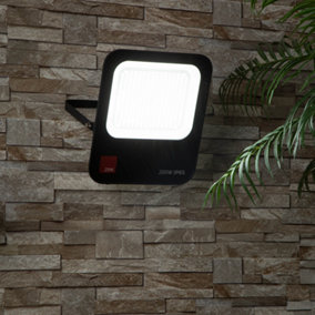 Litecraft Fechine Black 200 Watt LED IP65 Outdoor Wall Flood Light