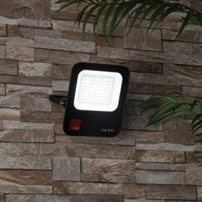 Litecraft Fechine Black 50 Watt LED IP65 Outdoor Wall Flood Light