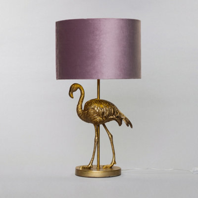 Gold flamingo table deals lamp