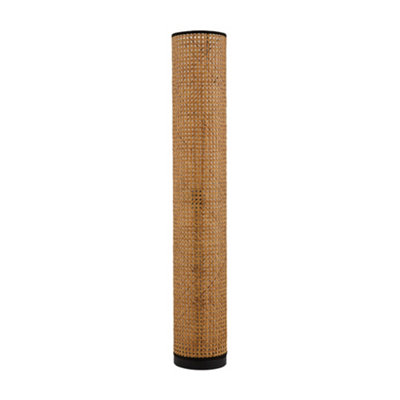 Cylindrical rattan deals floor lamp