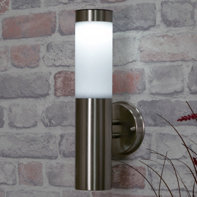 Litecraft Grant Stainless Steel LED Solar Outdoor Wall Light