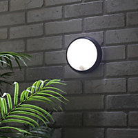 Litecraft Grato Black Outdoor Wall Light with PIR Sensor