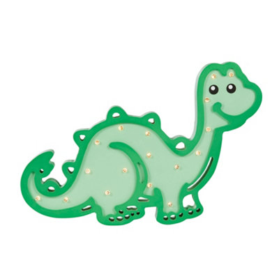 Litecraft Green Dinosaur Glow Kids LED Table Lamp or Wall Light