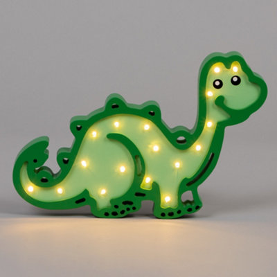 Litecraft Green Dinosaur Glow Kids LED Table Lamp or Wall Light