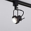 Litecraft Greenwich Black 5 Head 2m Straight Kitchen Ceiling Light with LED Bulbs