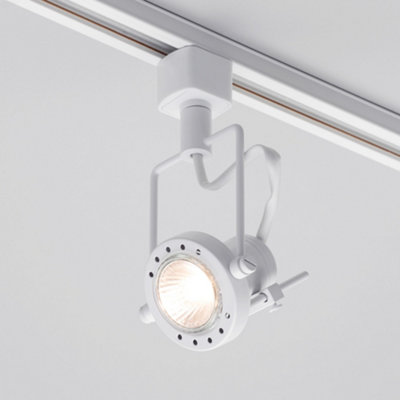 Litecraft Greenwich White 6 Head 3m Long L Shape Kitchen Ceiling Light with LED Bulbs