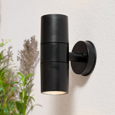 Litecraft Hahn Outdoor Black LED Single Up & Down Wall Light