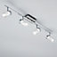 Litecraft Halifax Chrome 4 Light Bathroom Ceiling Spotlight Bar