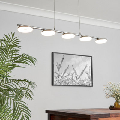 Litecraft Halo LED 5 Light Acrylic Disc Diner Pendant Bar
