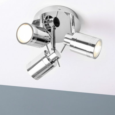 Litecraft Hugo Chrome 3 Light Bathroom Ceiling SpotLight Plate