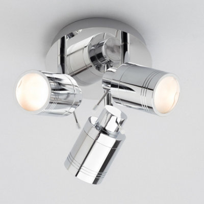 Litecraft Hugo Chrome 3 Light Bathroom Ceiling SpotLight Plate