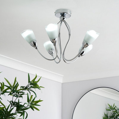 Litecraft Ibru Chrome Semi Flush