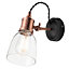 Litecraft Industrial Copper 1 Lamp Wall Light