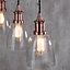 Litecraft Industrial Copper 3 Lamp Ceiling Pendant Light