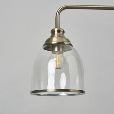 Litecraft Ingrid Antique Brass 3 Light Ceiling Pendant Bar