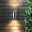 Litecraft Irela Stainless Steel Up and Down Outdoor Wall Light
