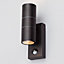 Litecraft Kenn Black Up and Down Outdoor Wall Light with PIR Sensor
